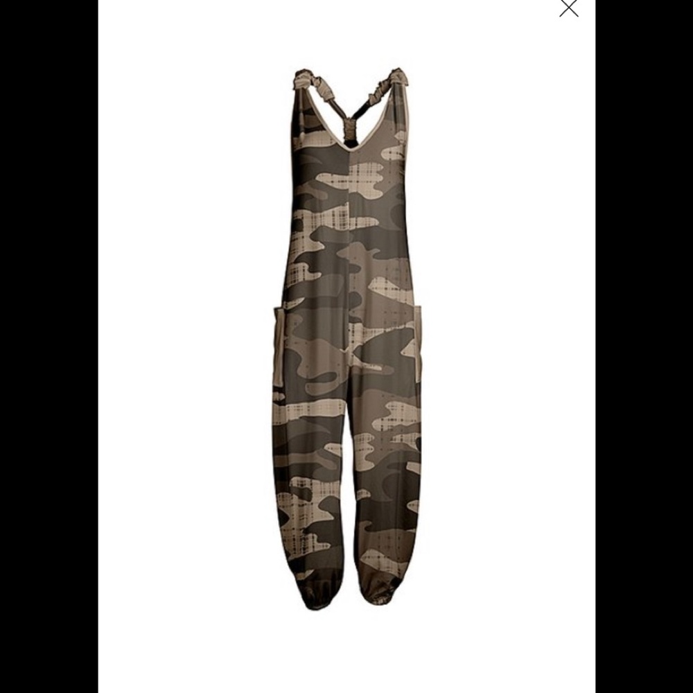 Brown n mocha racer back pocket jumpsuit